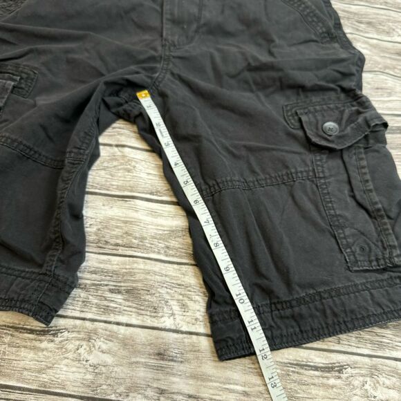 Urban Pipeline Men's Faded Black Cargo Shorts Button Pockets 29 Knee Length Zip - Picture 10 of 10